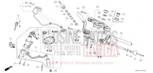 TUYAU DE GUIDON/PONT SUPERIEUR CBR500RAN de 2022